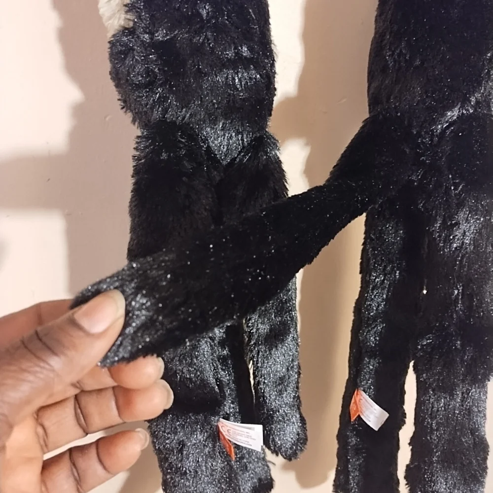 Wild Republic‎ Plush Monkey Scarf for Kids - Black and Cream